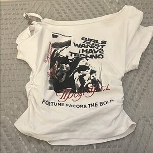 White Graphic Tee with Bold Print